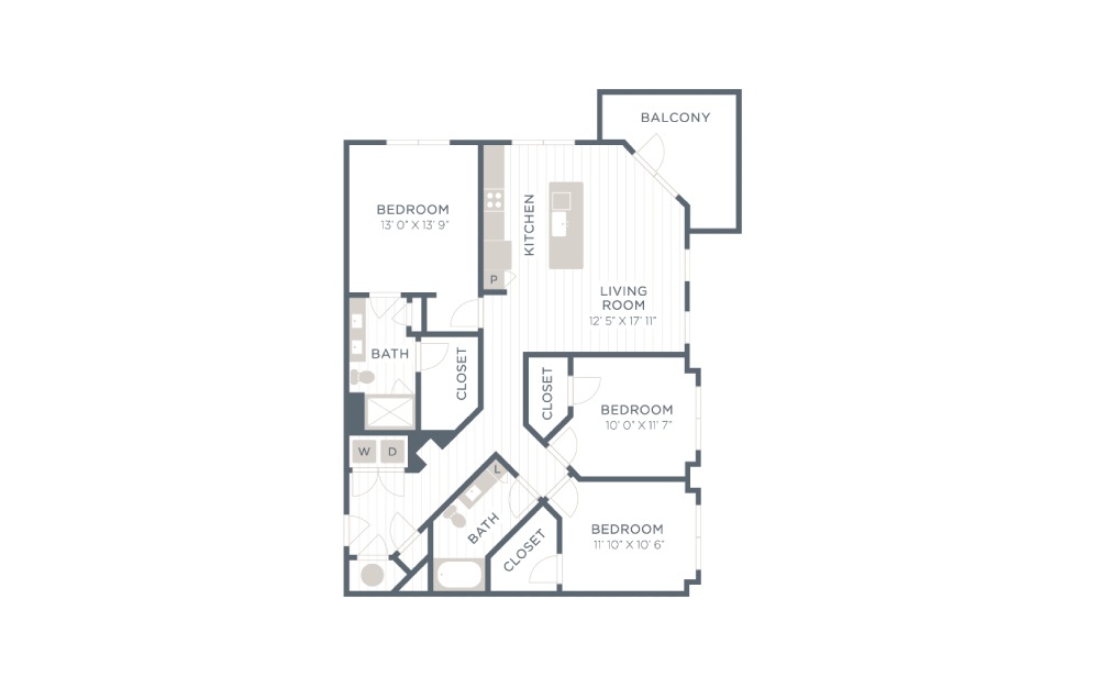 The Opsrey - 3 bedroom floorplan layout with 2 bathrooms and 1429 - 1448 square feet The Opsrey - 3 bedroom floorplan layout with 2 bathrooms and 1429 - 1448 square feet