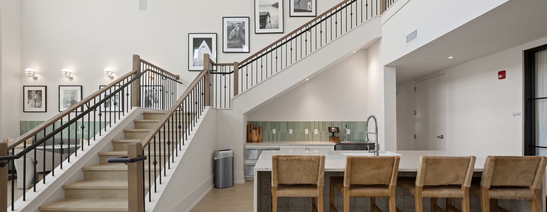 a kitchen and dining room