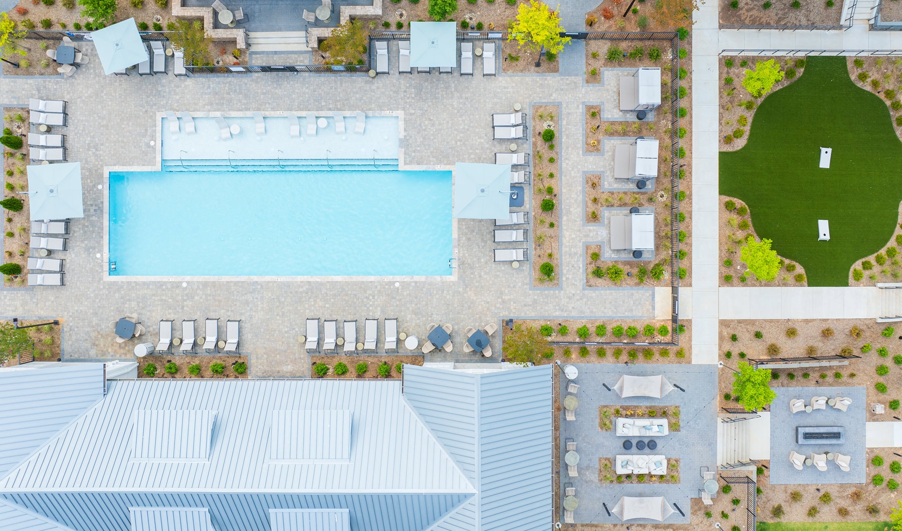aerial view of pool